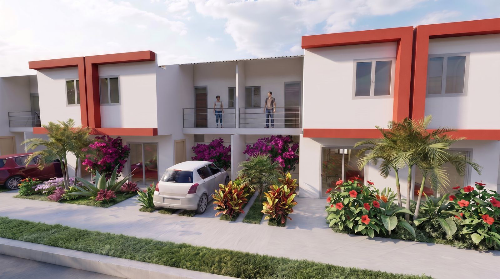 Casas de Alto de Los Almendros, render del proyecto en Soledad, Atlántico