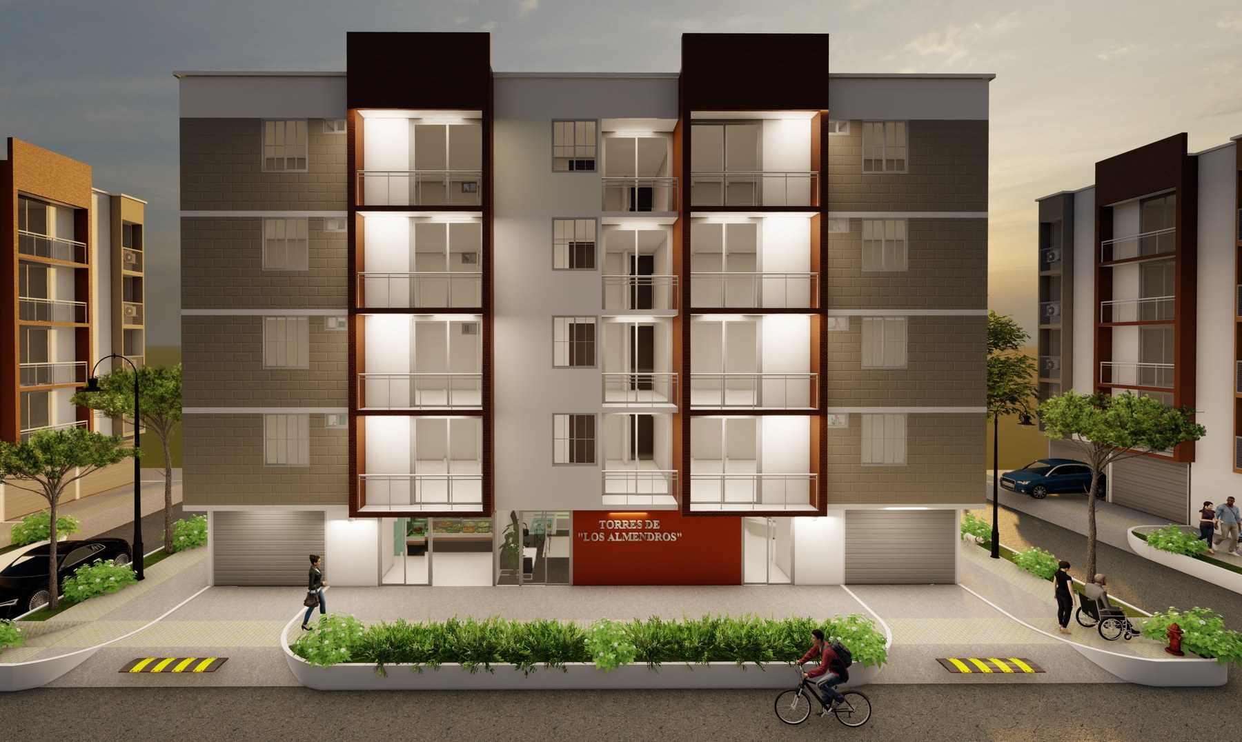 Torres de Los Almendros, render del proyecto en Soledad, Atlántico